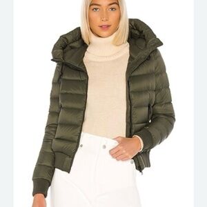 Soia & Kyo Olive Quilted Puffer Jacket with Hood